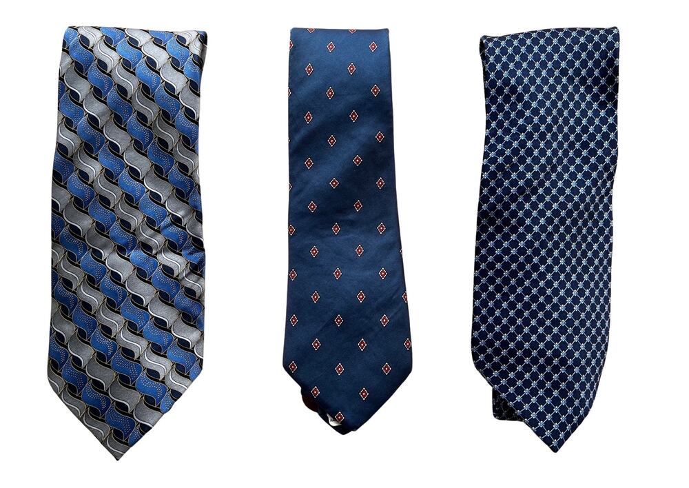 Vintage Stafford Silk Neckties Set of 3 Blue